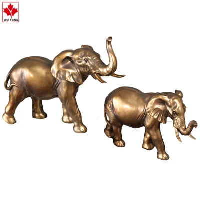 Figuras de elefante de resina estatua animal decoración del hogar