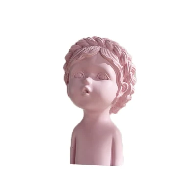 Figura de resina escultura interior creativo hogar decorativo resina chica estatua