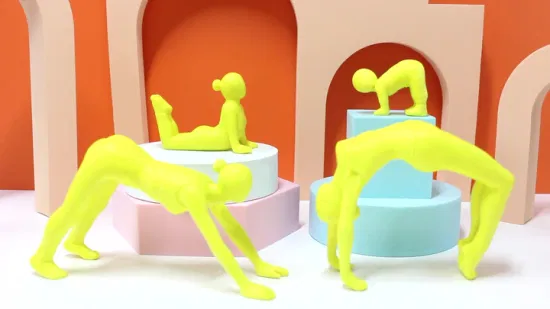 Estatua del sistema de yoga de la muchacha de la resina del diseño bonito mini