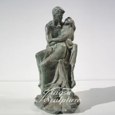 Estatuas de bronce de tamaño natural de la pareja de la escultura de bronce del diseño antiguo