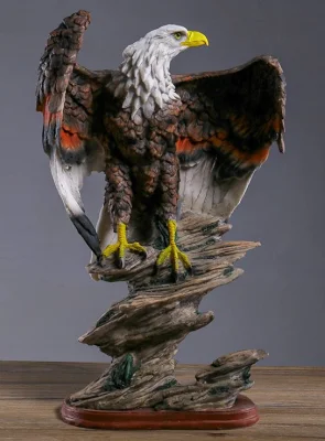 Estatuas artesanales de resina de águila Esculturas de animales de poliresina