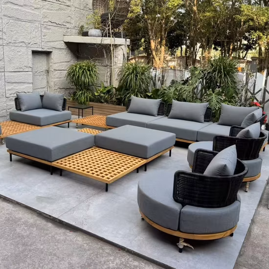 Muebles de exterior de estilo moderno francés, proyecto hotelero, muebles de jardín de madera maciza