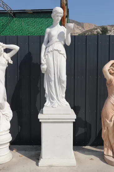 Estatua de escultura de baile de pareja de mármol tallada a mano de piedra Natural de jardín al aire libre (SYMS