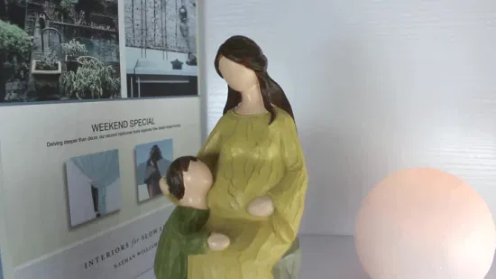 Estatua de resina para madre e hijo, decoración del hogar, regalo para el día de la madre